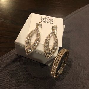 Badgley Mischka crystal earrings &crystal bracelet